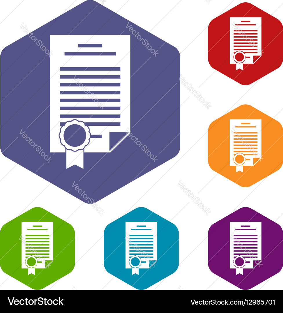 Contract icons set Royalty Free Vector Image - VectorStock