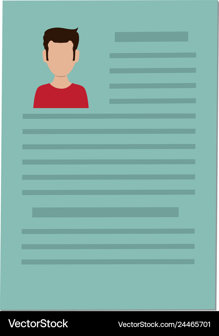 Curriculum vitae paper document Royalty Free Vector Image