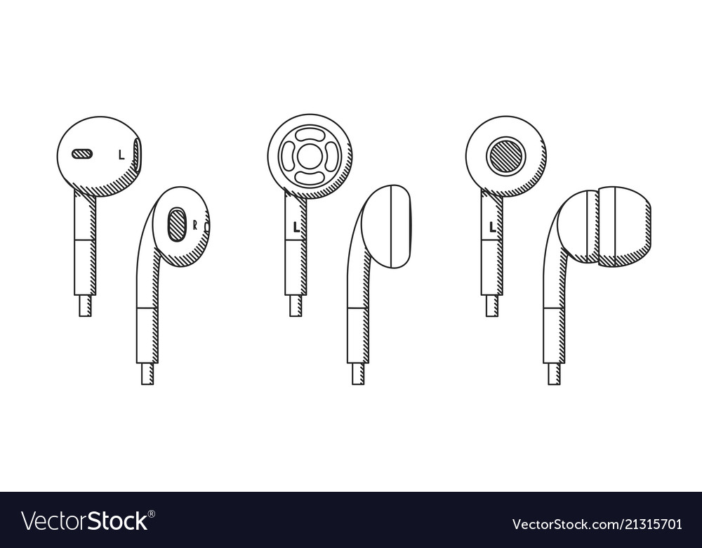 Earphone sketch icon  Stock vector  Colourbox