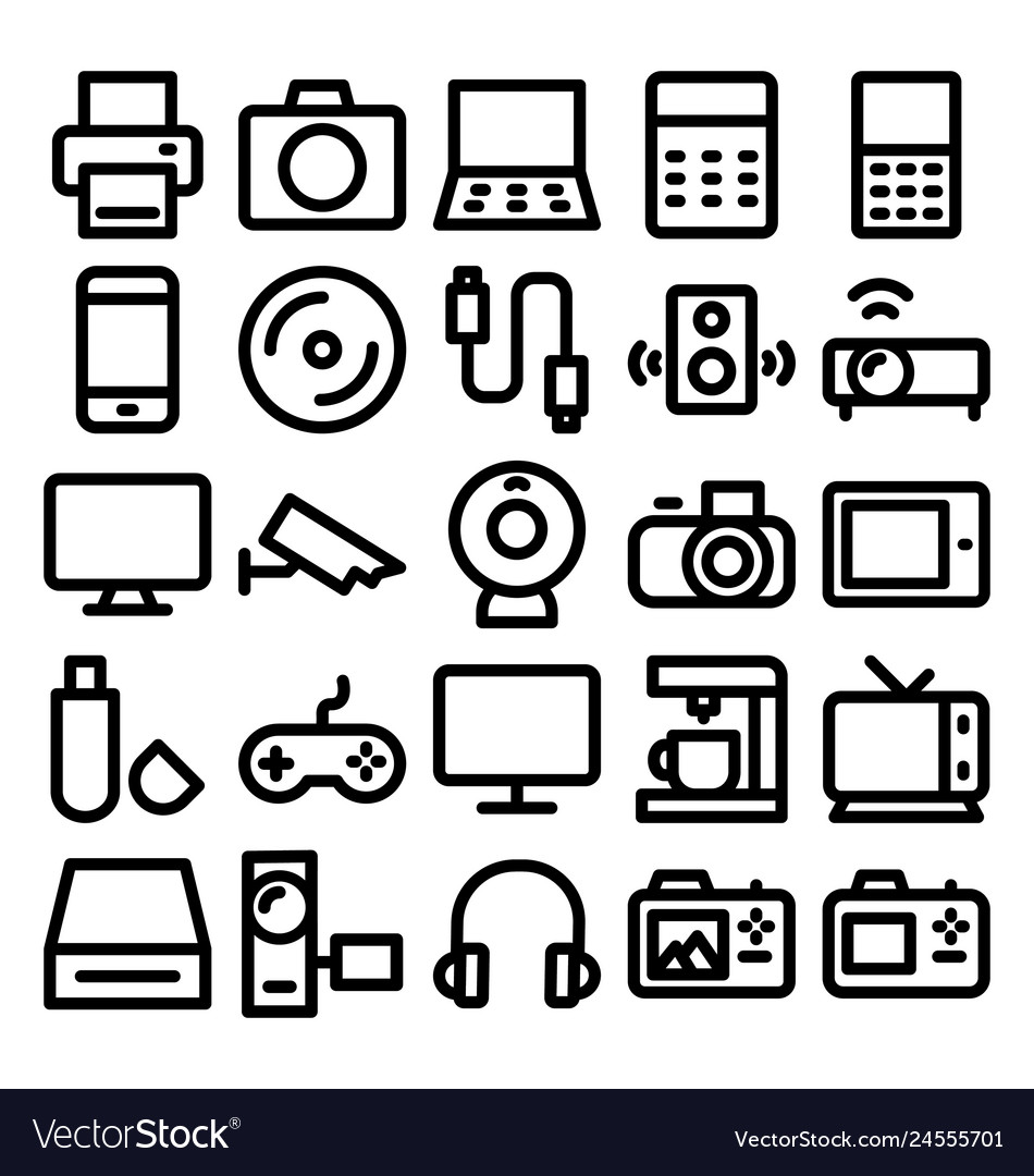Electronic Device Line Icons