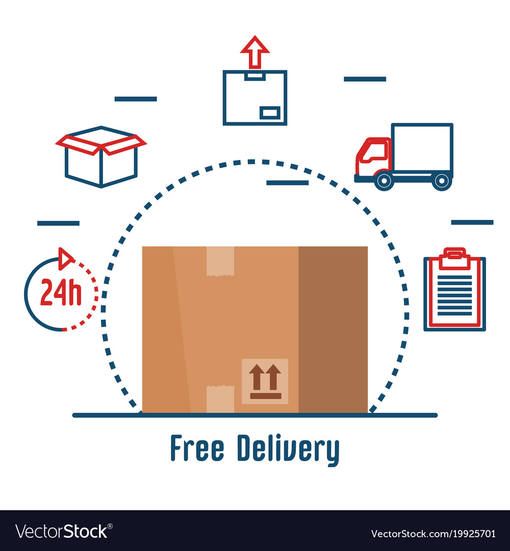 Free delivery set icons