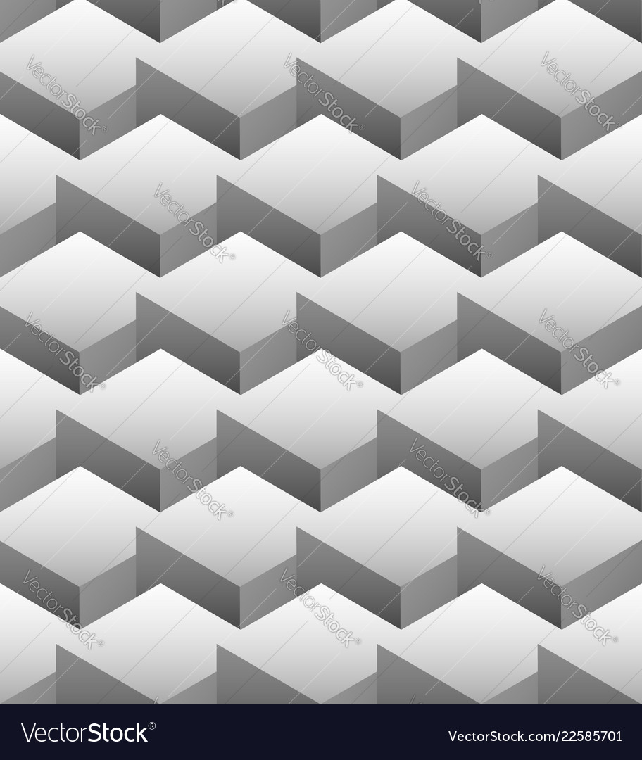 Grayscale repeatable pattern made of isometric vector image Grayscale repeatable pattern made of isometric