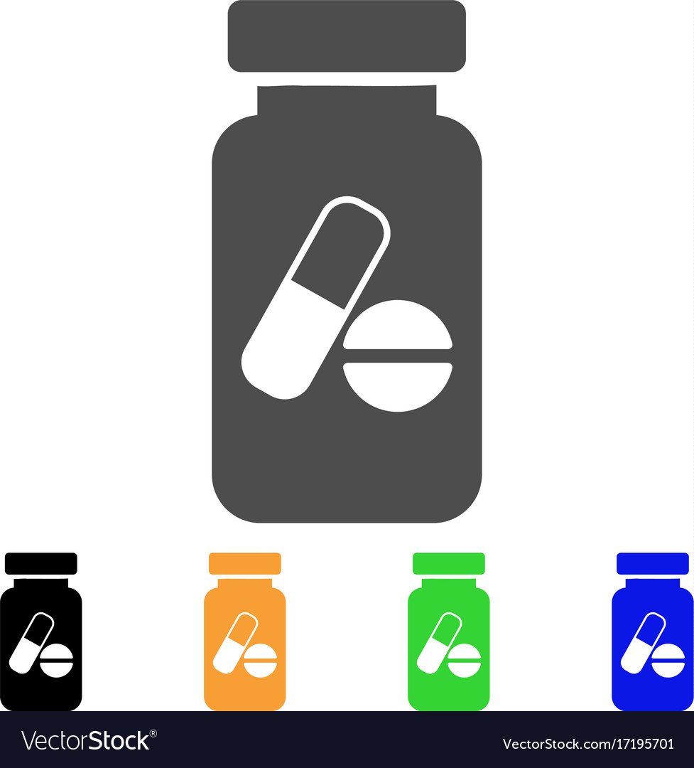 Medication vial flat icon