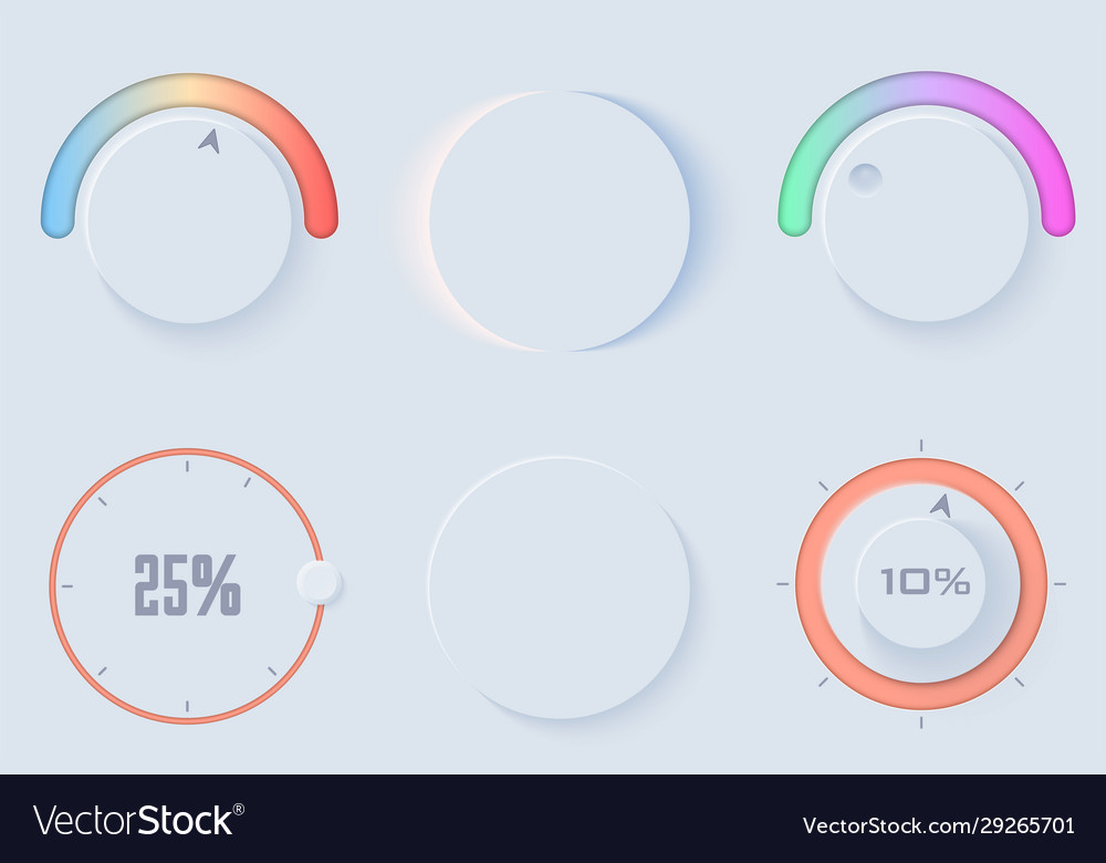 Neumorphic ui circle set Vector Image Neumorphic ui circle set