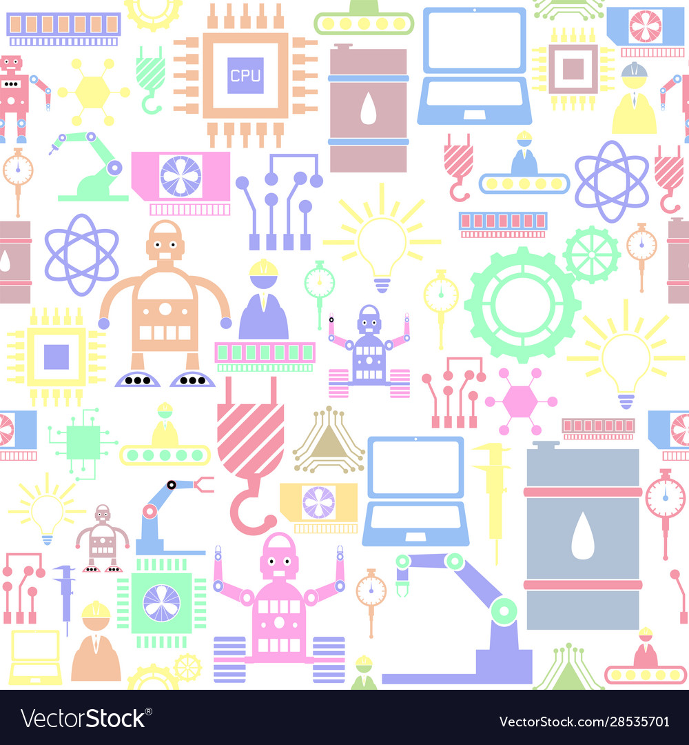 Robot seamless pattern background icon