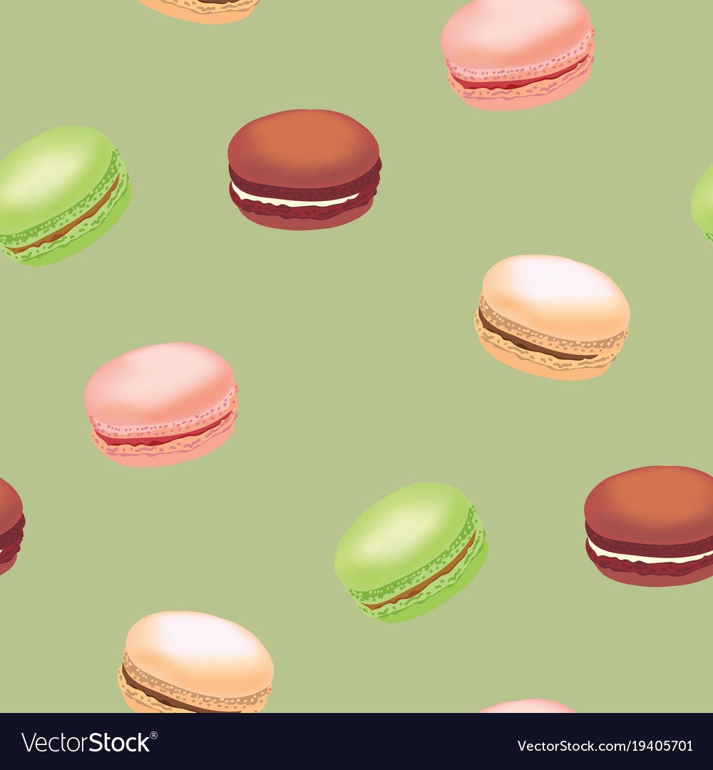 Seamless pattern with colorful macaroon cookies