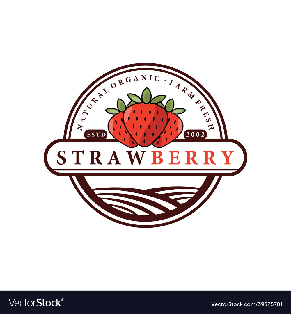 Strawberry fruit logo template icon design