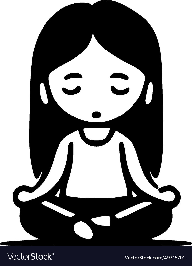 Yoga - black and white Royalty Free Vector Image