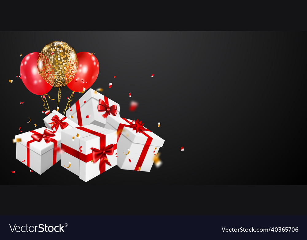 Background with gift boxes and balloons Royalty Free Vector