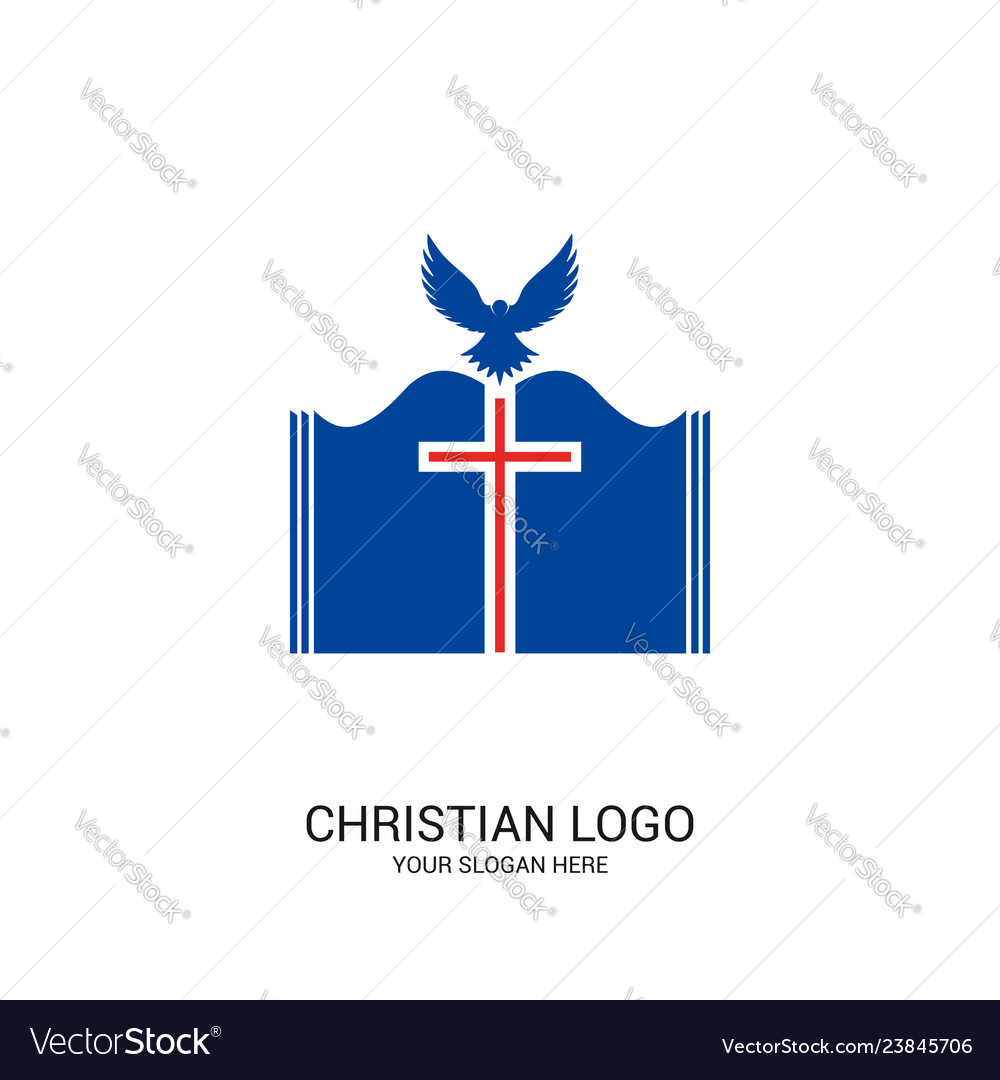 Christian church logo bible symbols Royalty Free Vector