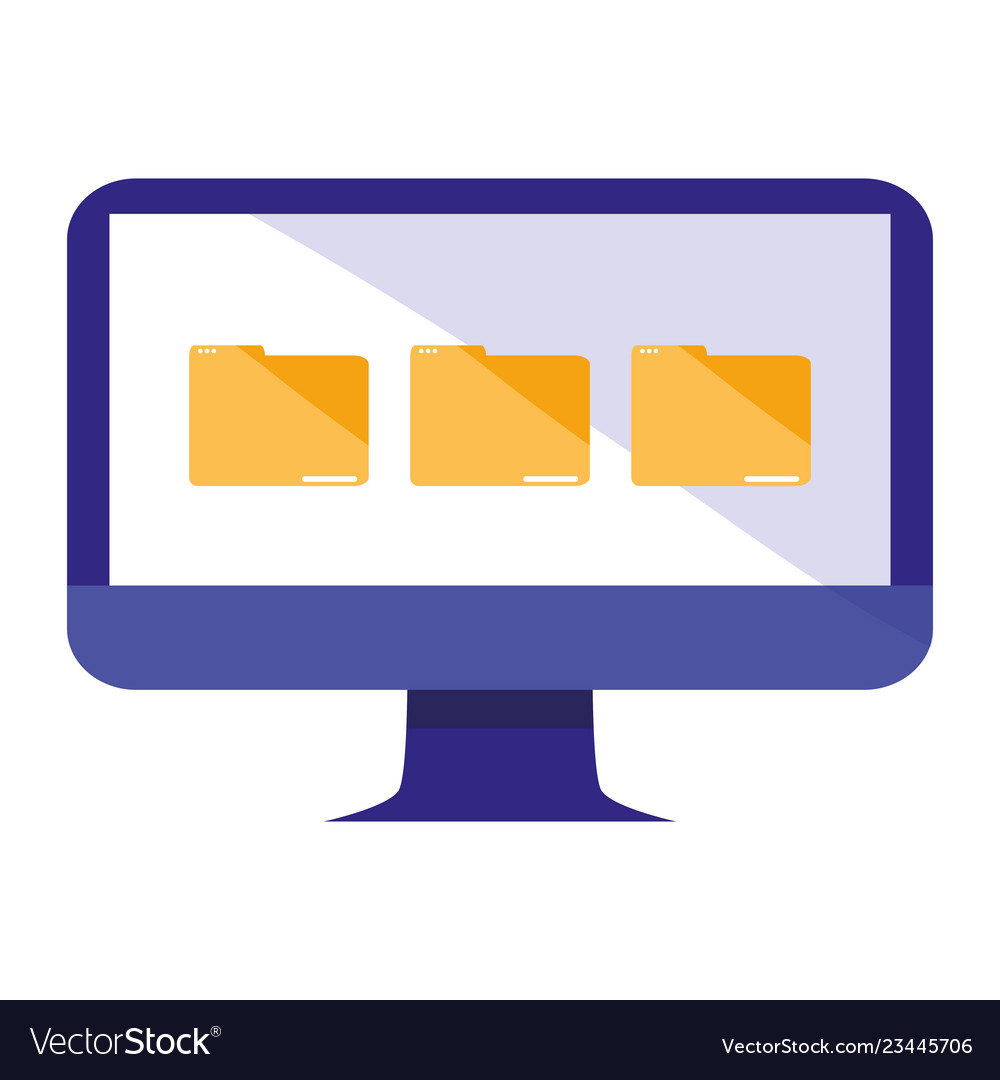 Computer with folders documents