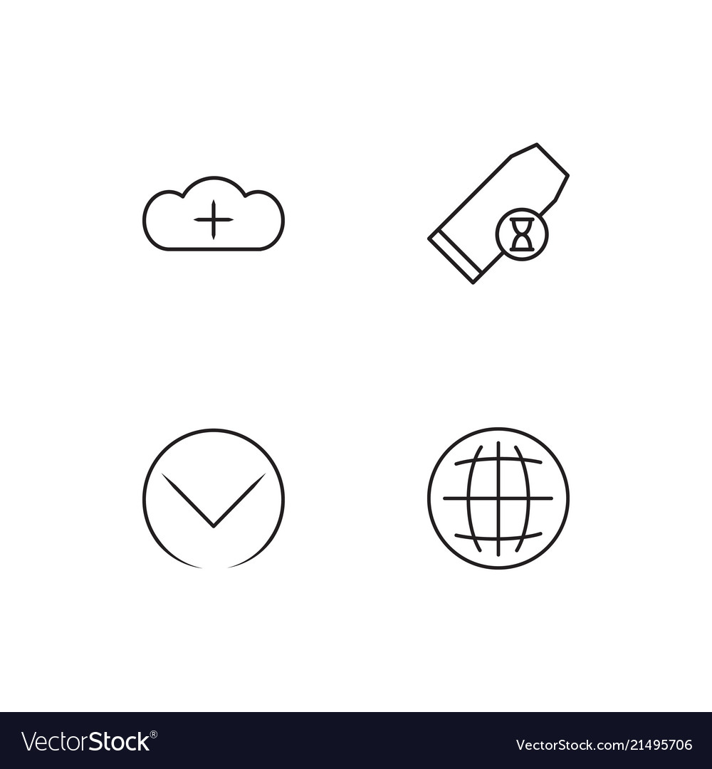 Essential linear icons set simple outline