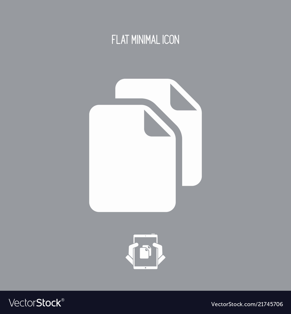 File duplicate - minimal flat icon Vector Image File duplicate - minimal flat icon