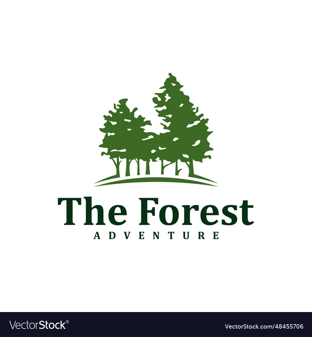 Forest logo design template creative pine