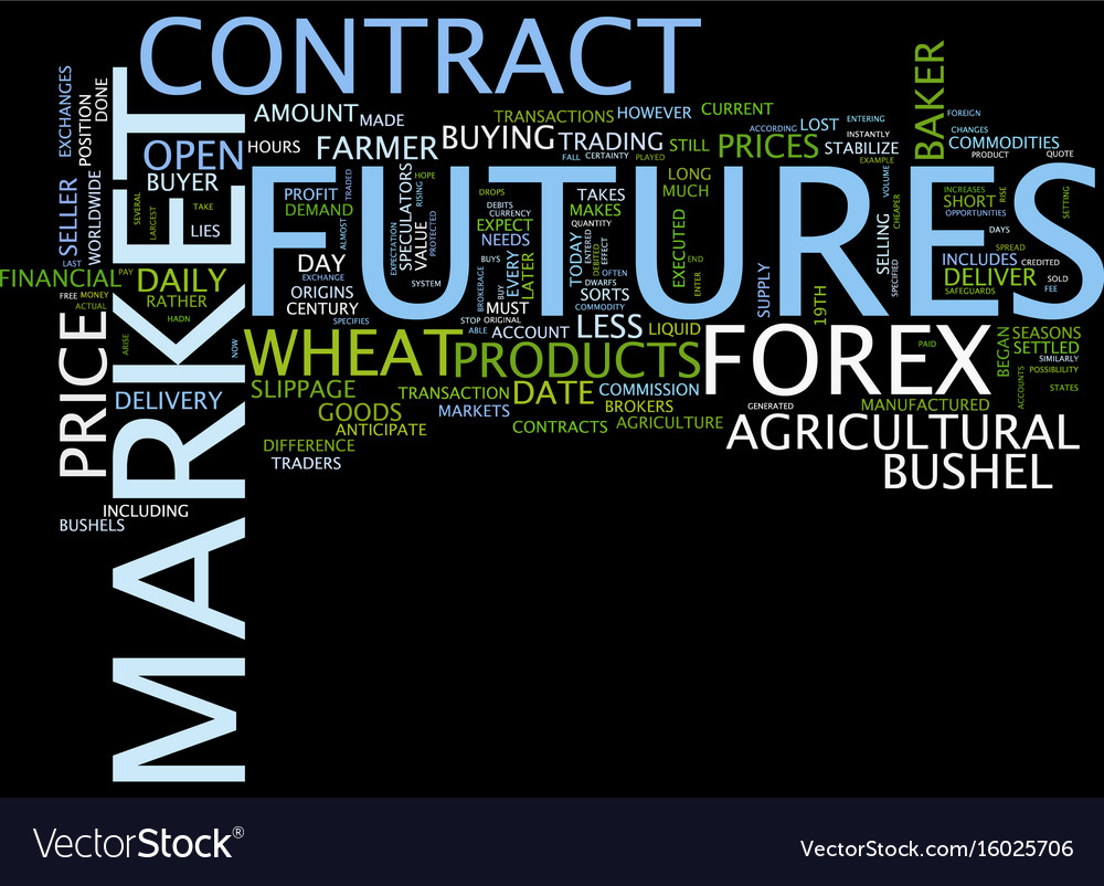 Forex Versus Futures Text Background Word Cloud Vector Image