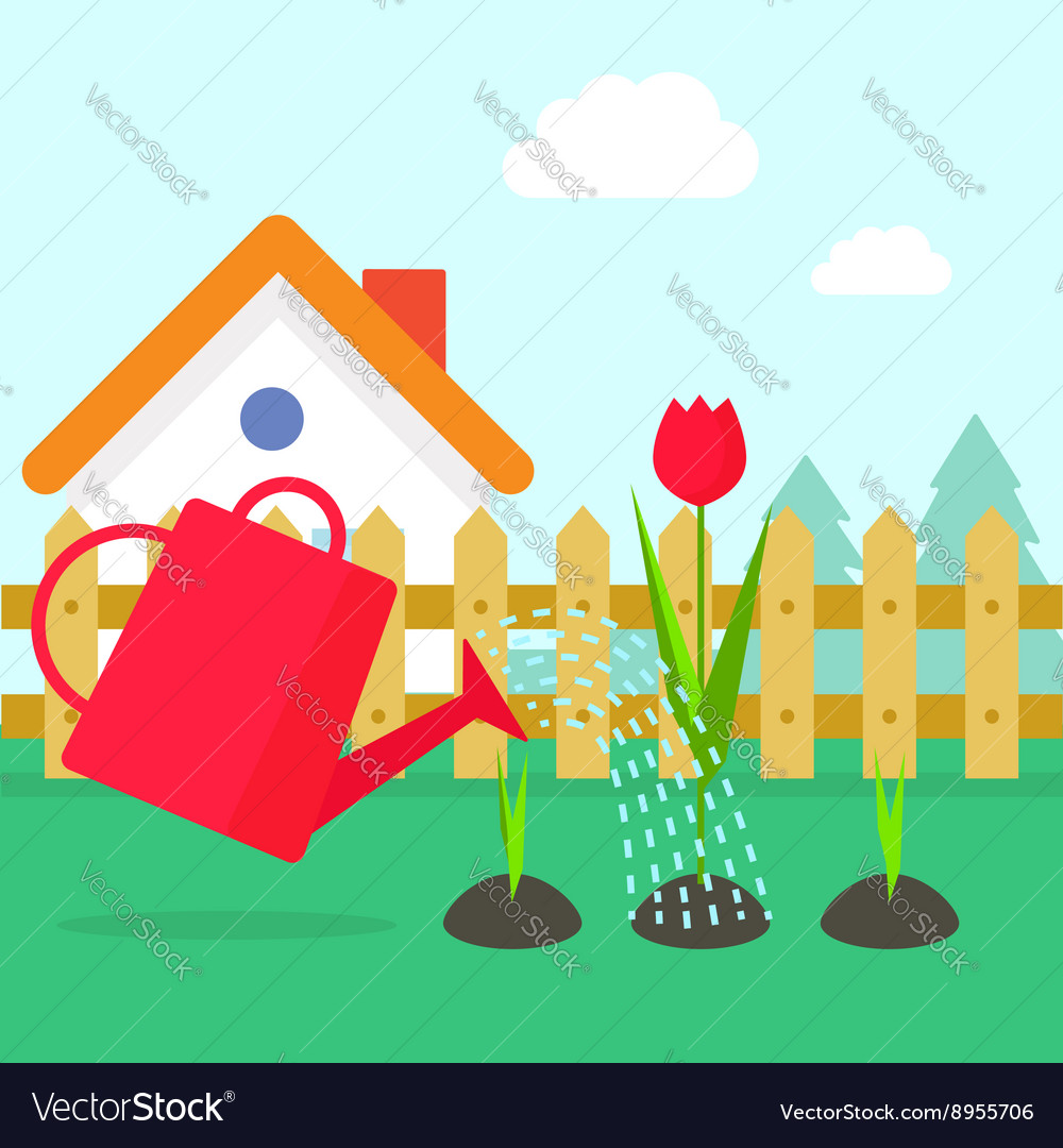 Gardening garden landscape Royalty Free Vector Image