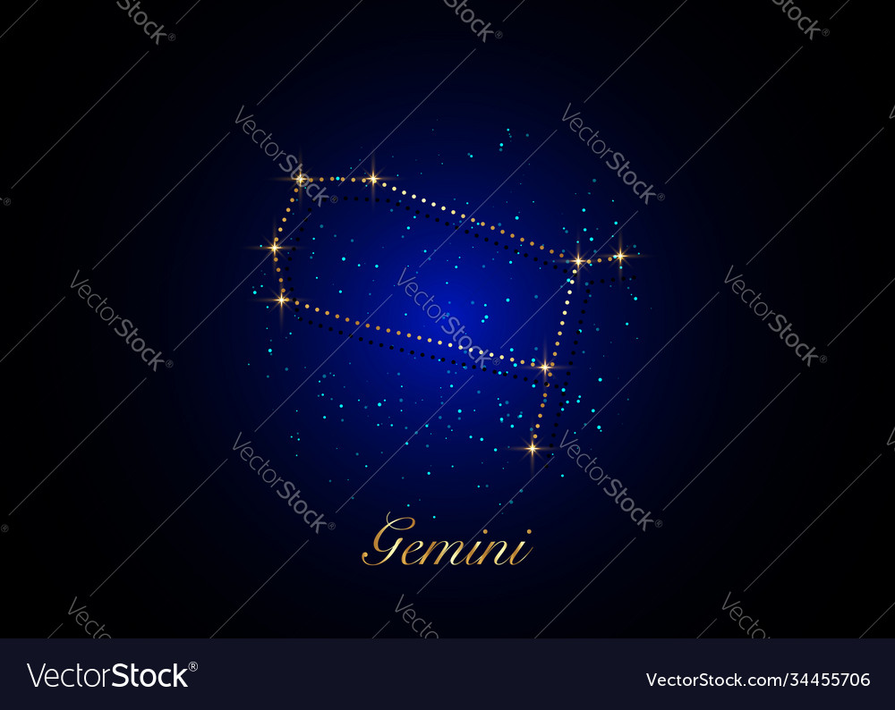 Gemini zodiac constellations sign on starry sky