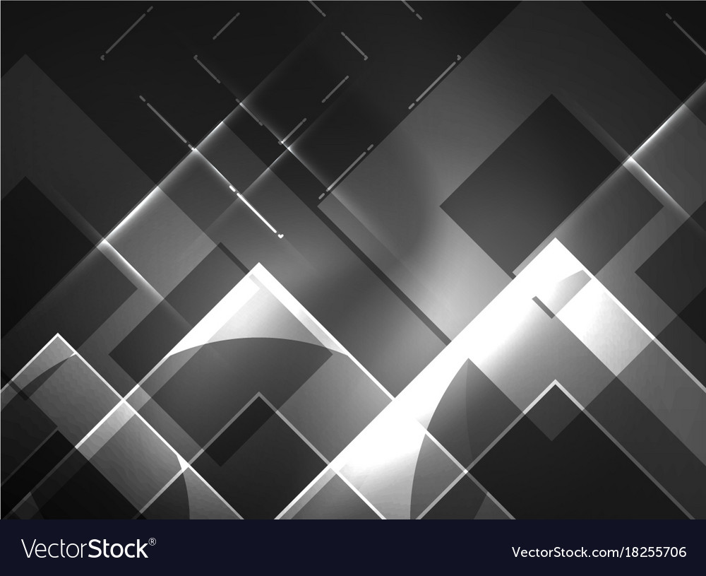 Glowing squares in the dark digital abstract Vector Image