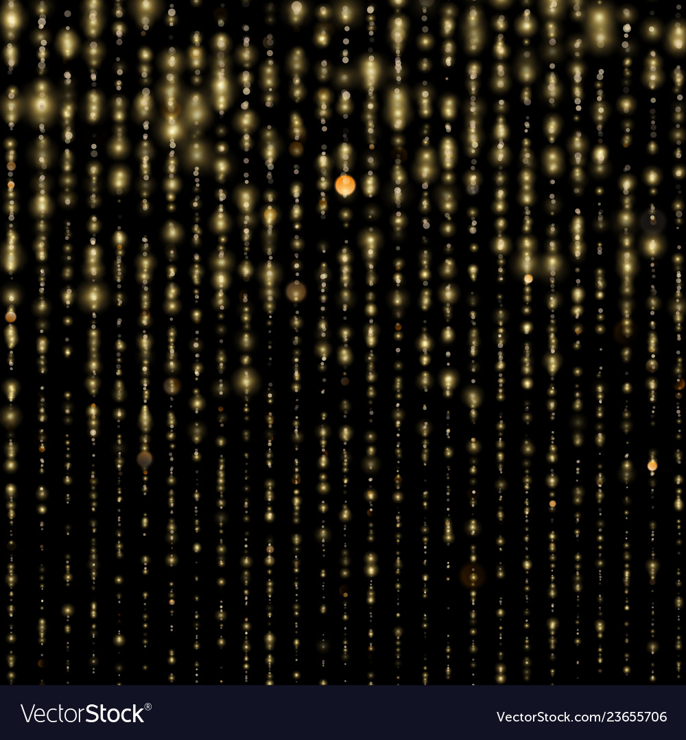 Gold particles lines rain sparkling of shimmering Vector Image