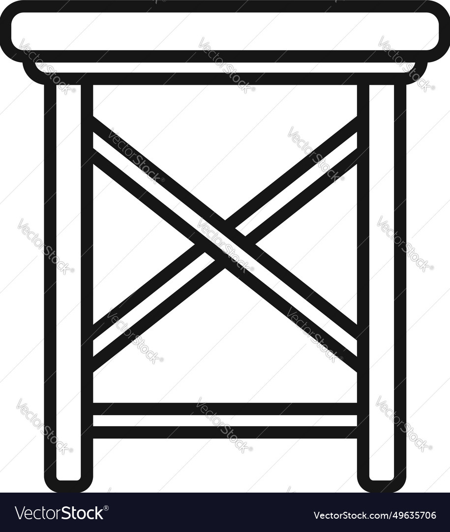 High wooden chair icon outline outdoor Royalty Free Vector