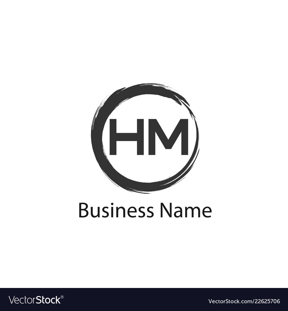 Initial letter hm logo template design