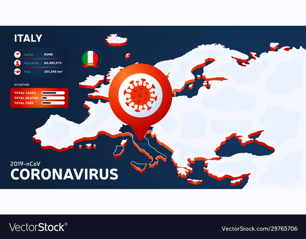 Isometric map europe mit hervorgehobenem Land