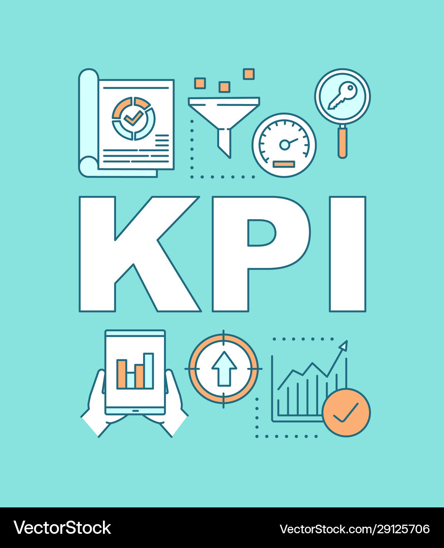 Kpi Word Concepts Banner Key Performance Vector Image
