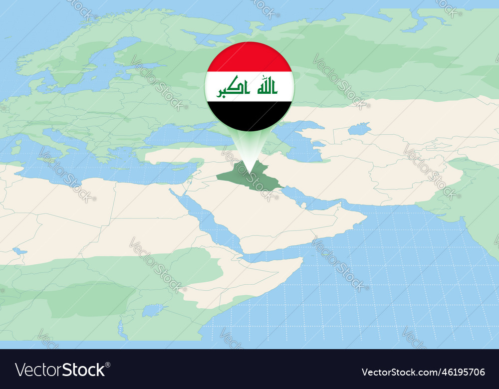 Map of iraq with the flag cartographic of iraq Vector Image