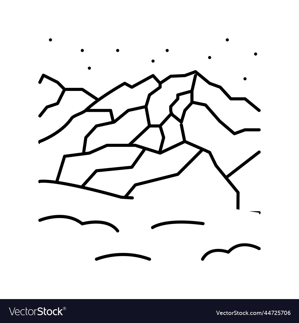 Mountain winter line icon