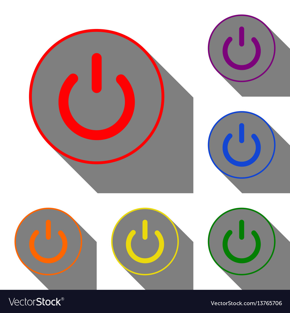 On off switch sign set of red orange yellow Vector Image
