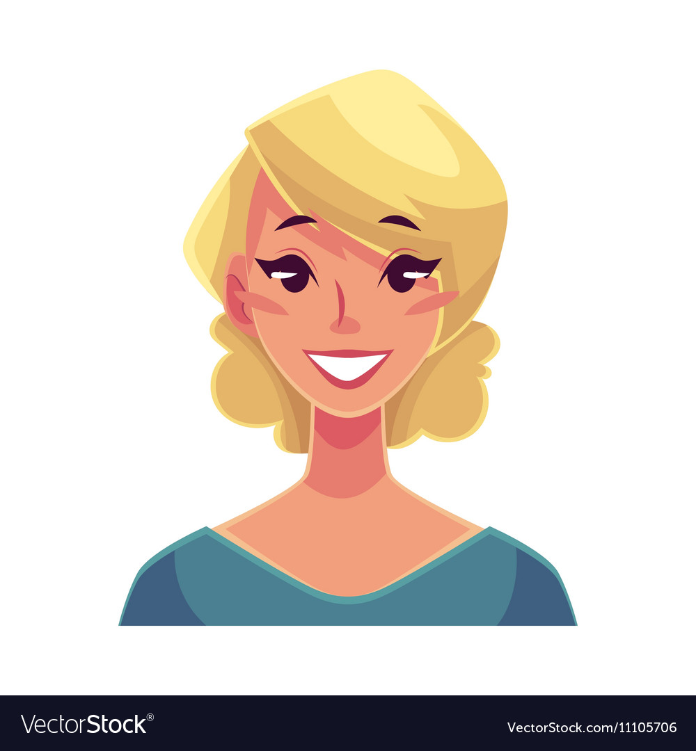 Pretty blond woman smiling facial expression