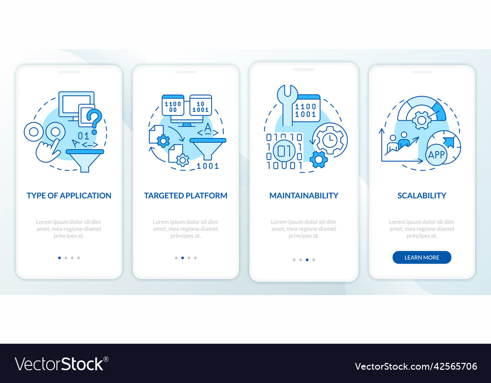 Programing language choice criteria blue vector image Programing language choice criteria blue