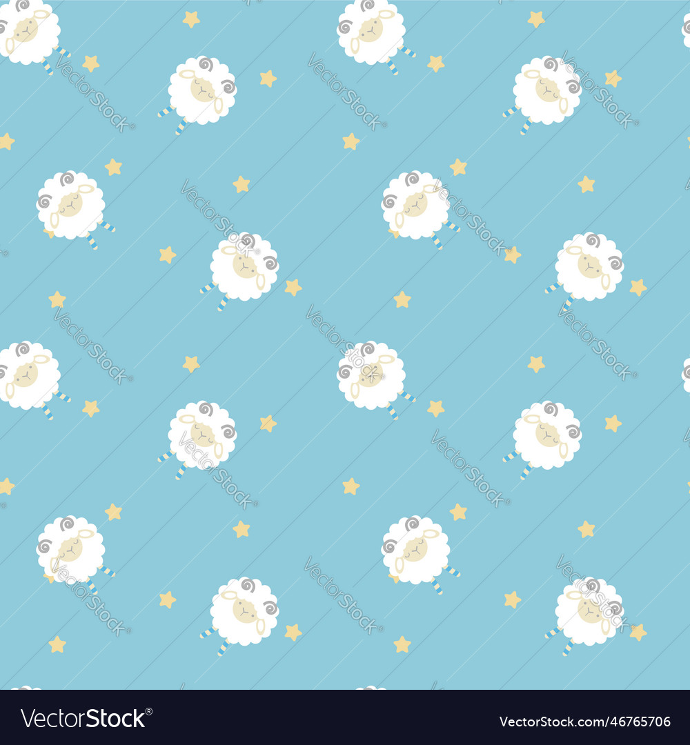 Seamless sheep lamb repeat pattern background vector image Seamless sheep lamb repeat pattern background