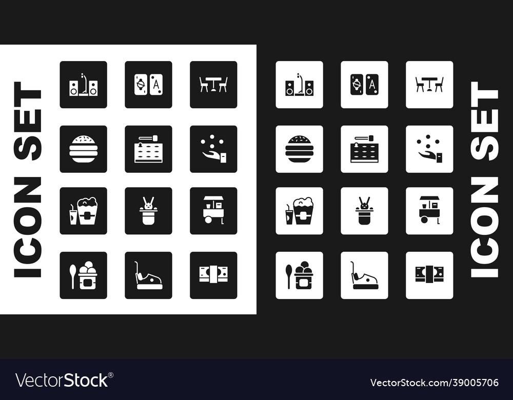 Set picnic table with chairs arcade game machine Vector Image Set picnic table with chairs arcade game machine