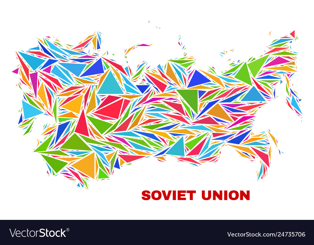 Soviet union map - mosaic color triangles