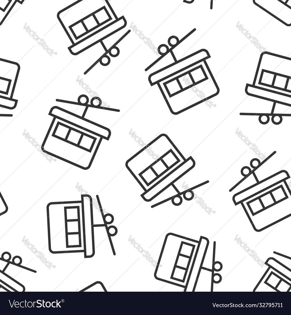 Cable car icon in flat style elevator cabin vector image Cable car icon in flat style elevator cabin