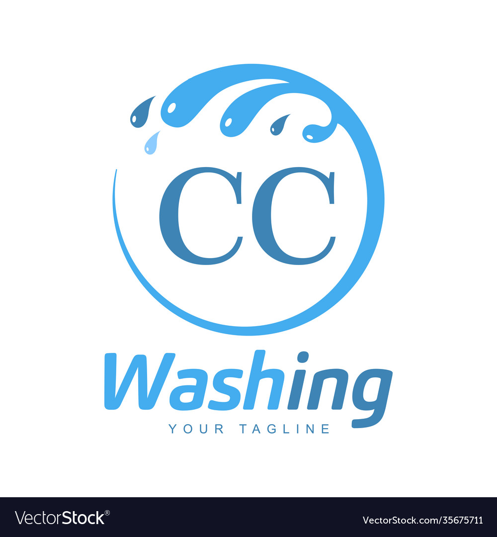 Cc letter design with wash logo modern