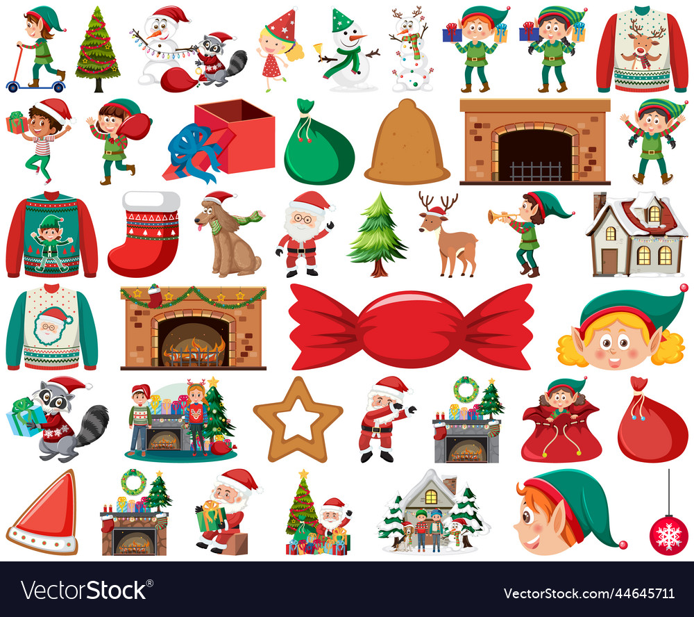 Christmas characters and elements set