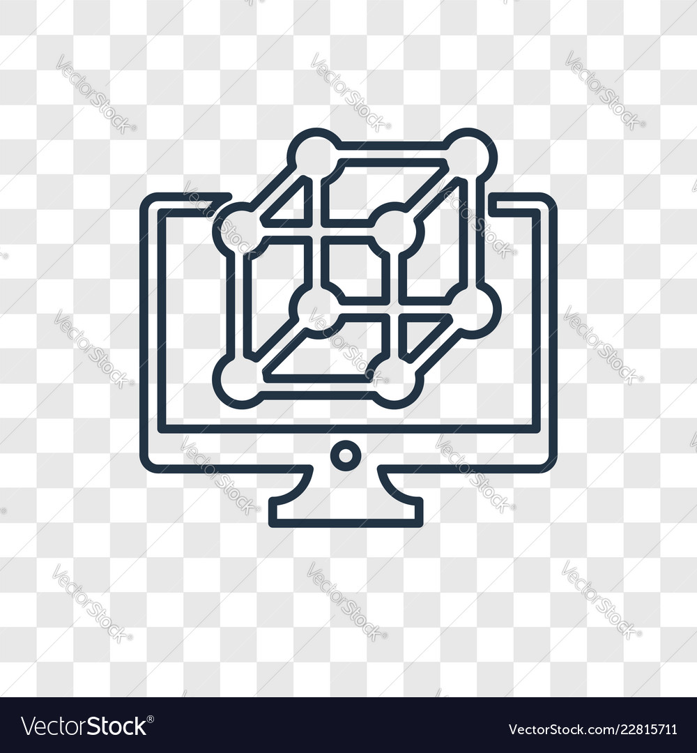 Computer concept linear icon isolated vector image Computer concept linear icon isolated