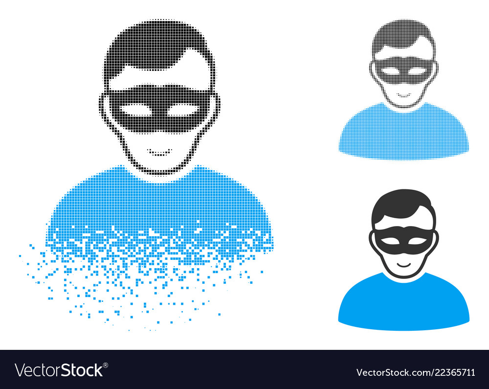 Decomposed pixelated halftone anonymous person vector image Decomposed pixelated halftone anonymous person