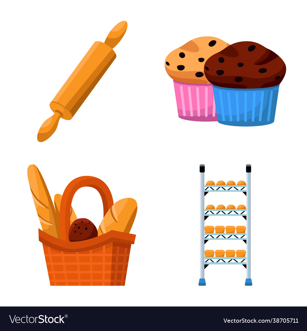 Design bakery and natural icon set