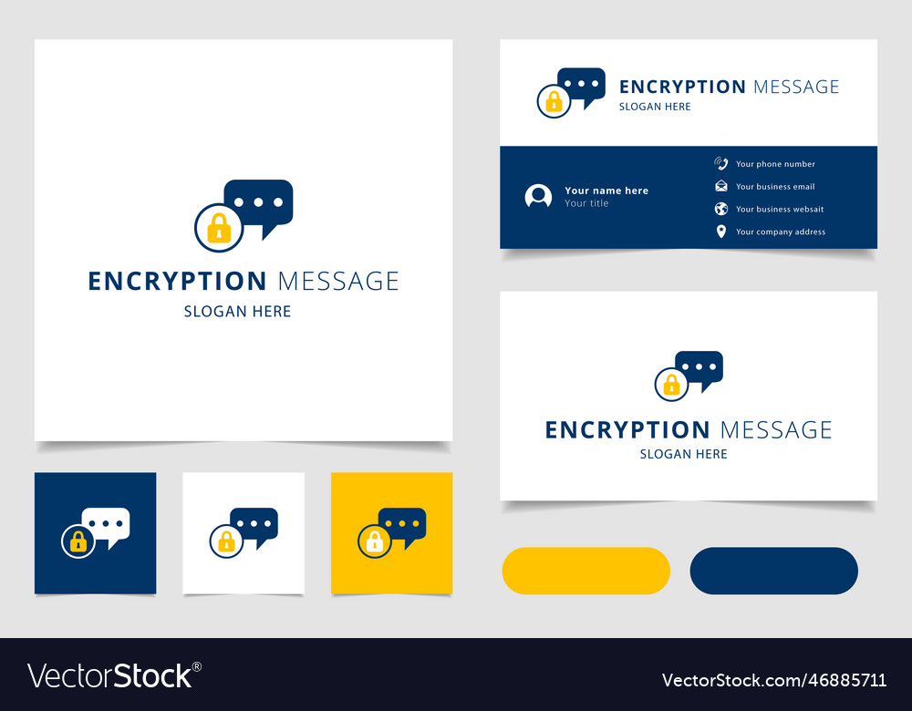 Encryption message logo design with editable Vector Image Encryption message logo design with editable