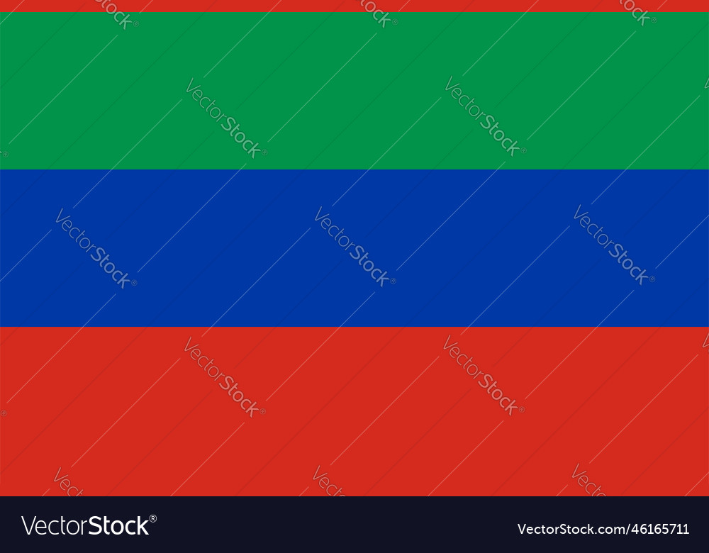 Flag of republic of dagestan russian federation Vector Image