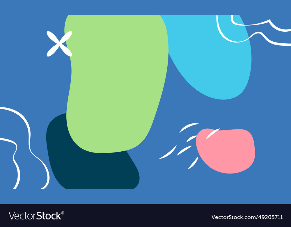 Flat abstract hand drawn shapes line background