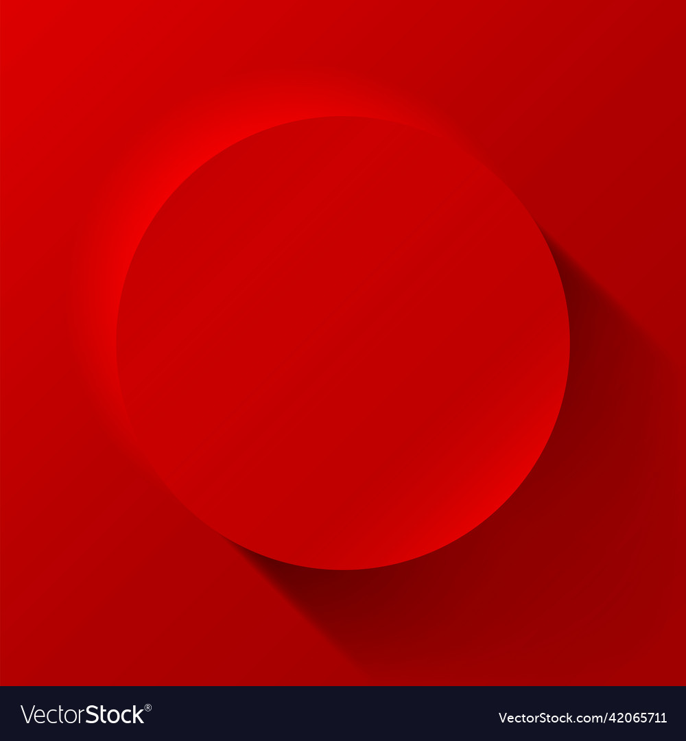 Flat red circle on color background object