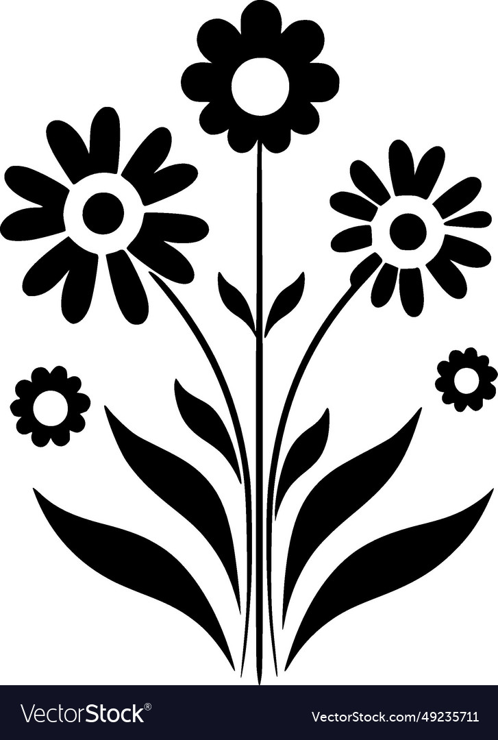 Flowers - minimalist and flat logo