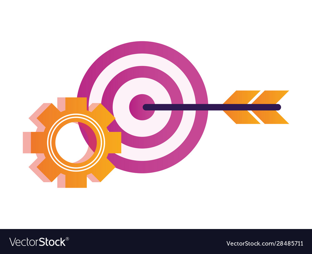 Gear settings setup with target vector image Gear settings setup with target