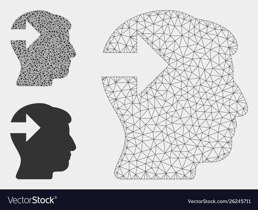 Head plug-in arrow mesh wire frame model vector image Head plug-in arrow mesh wire frame model