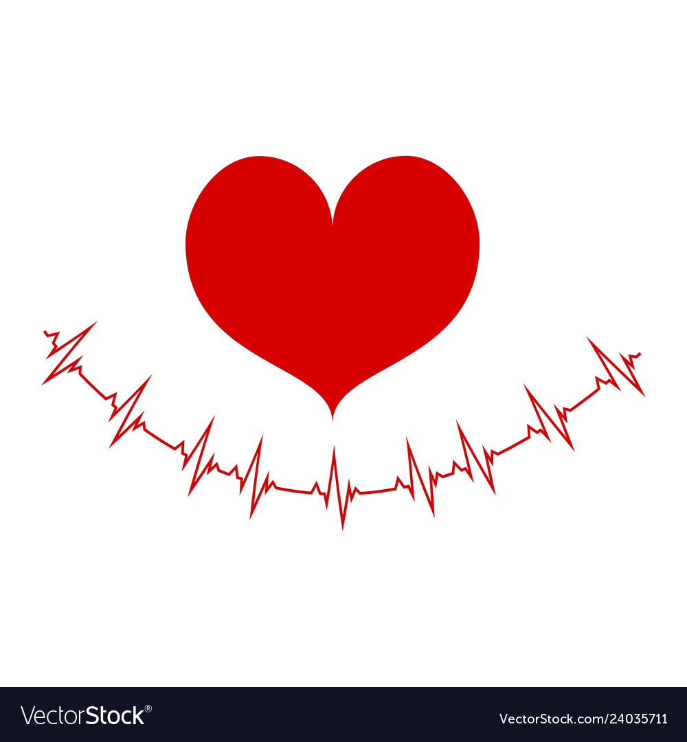 Heart With The Cardiogram Of The Royalty Free Vector Image