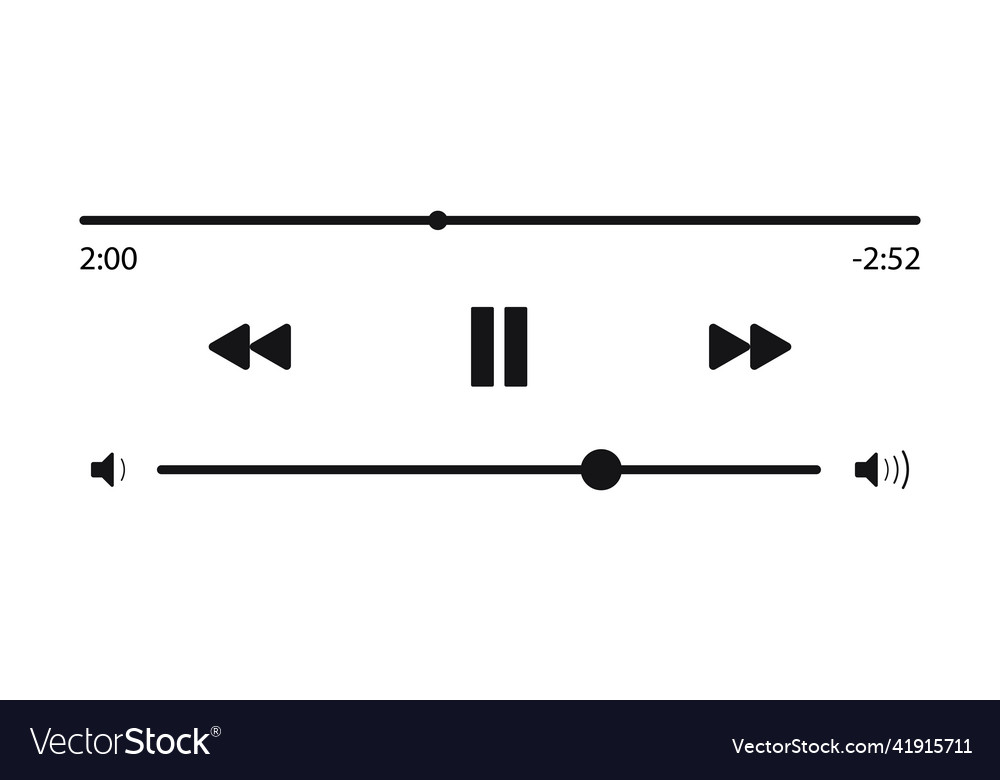 Icon media music player vector image Icon media music player